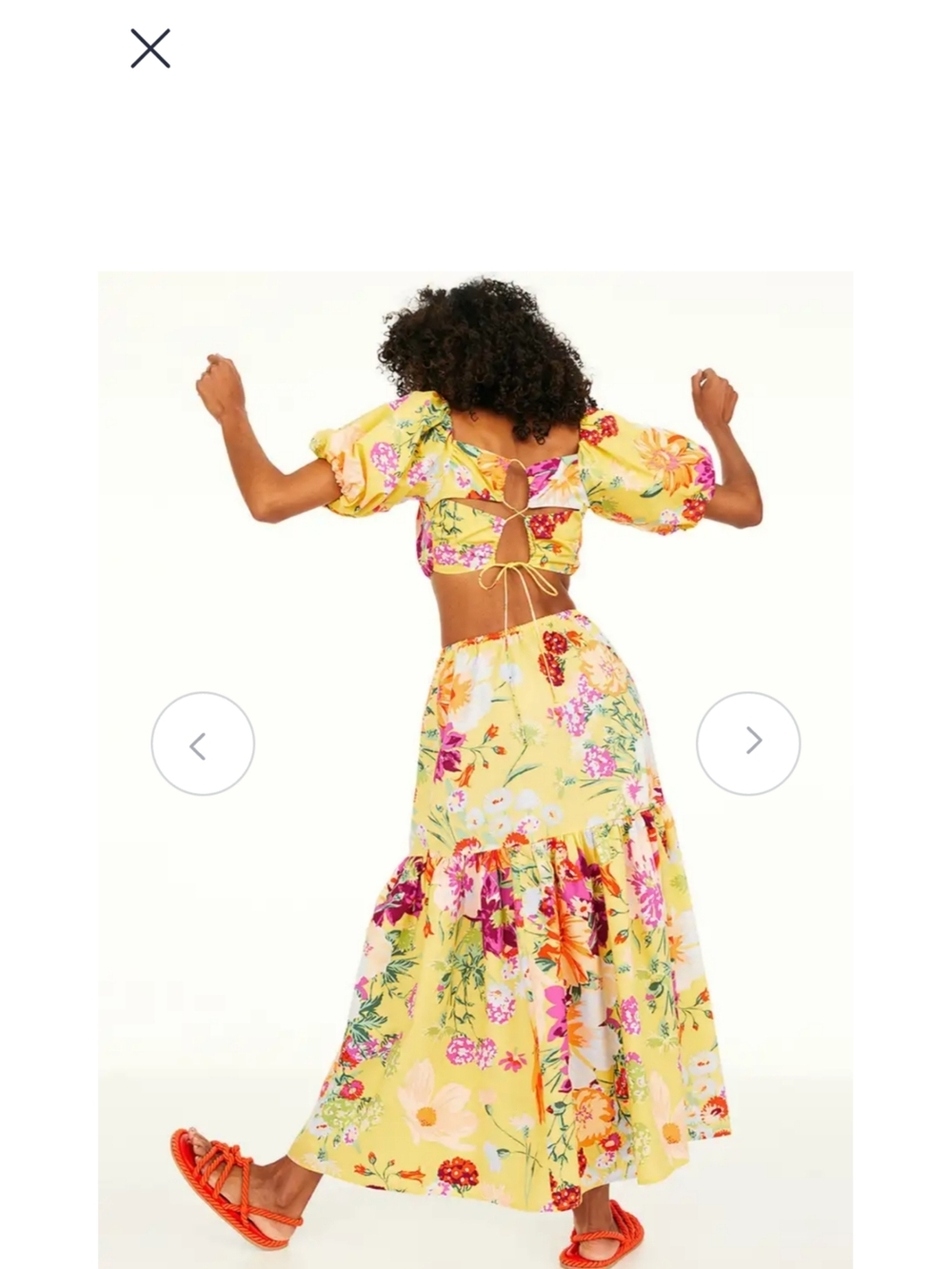 H&M Yellow Floral Tiered Maxi Skirt Size M - Picture 2 of 6